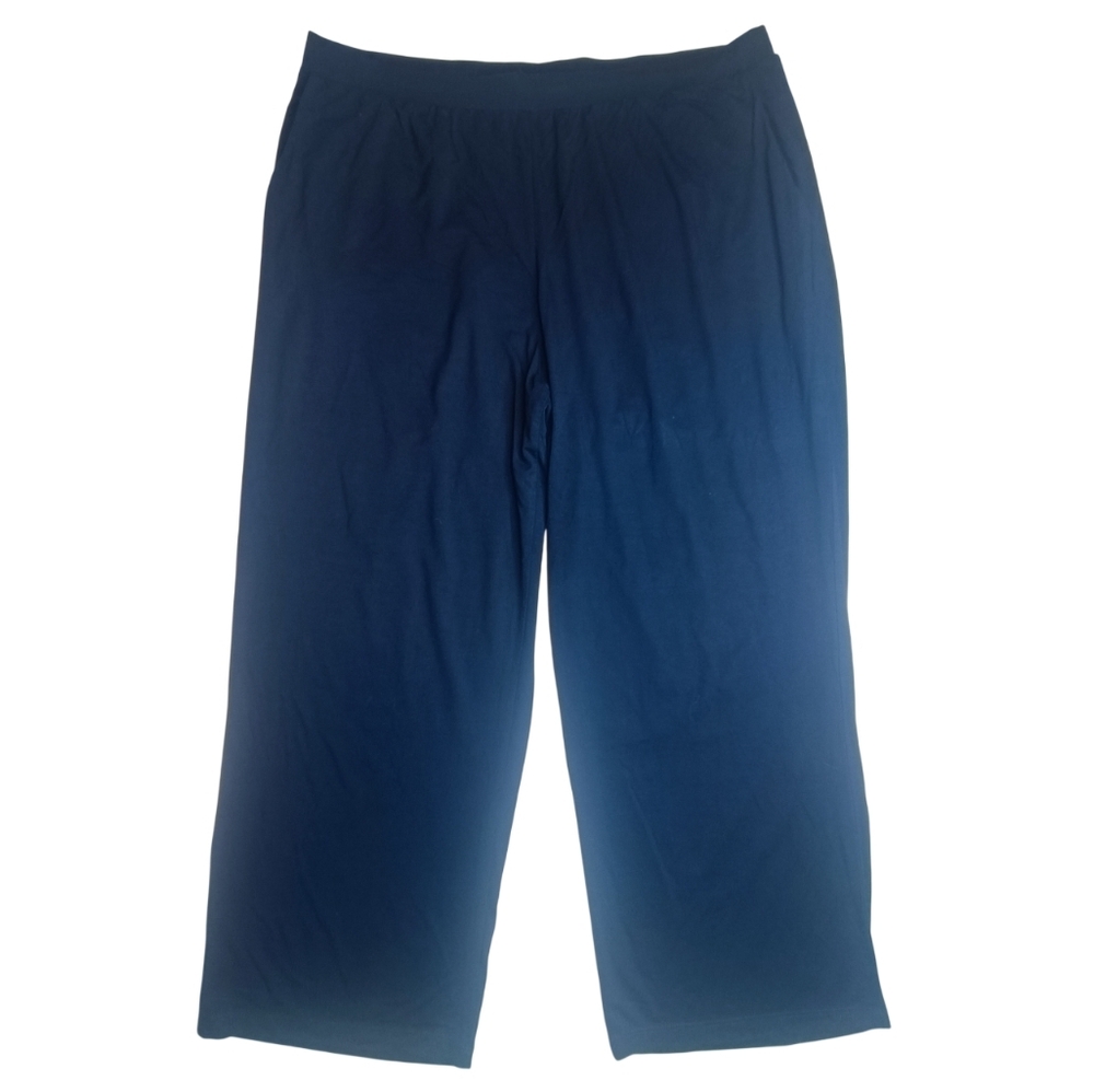 Miik XL Navy Blue Wide Leg Bamboo Rayon Pants with Pockets